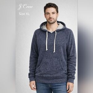 J.Crew Knit Goods Men’s Hoodie Blue Heather Cotton Size XL